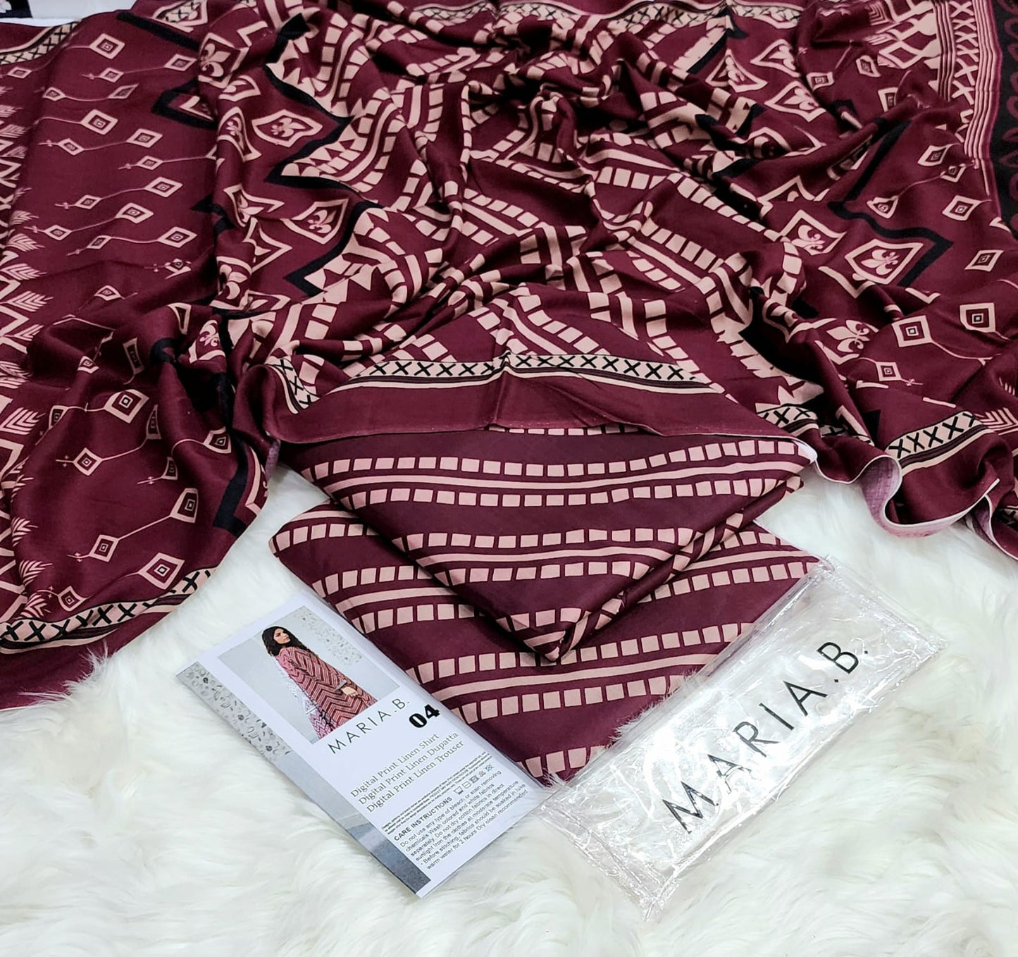 MARIA.B LINEN with LINEN Dupatta