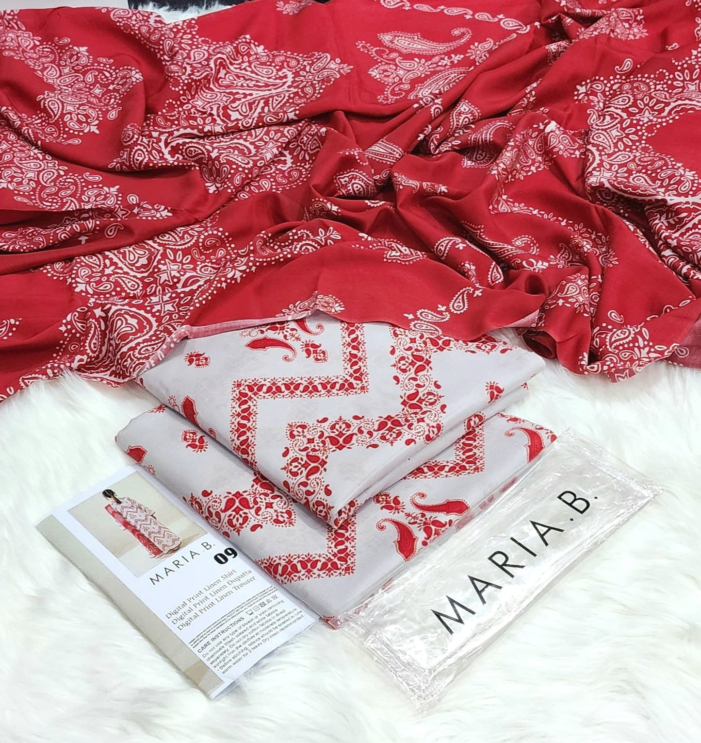 MARIA.B LINEN with LINEN Dupatta
