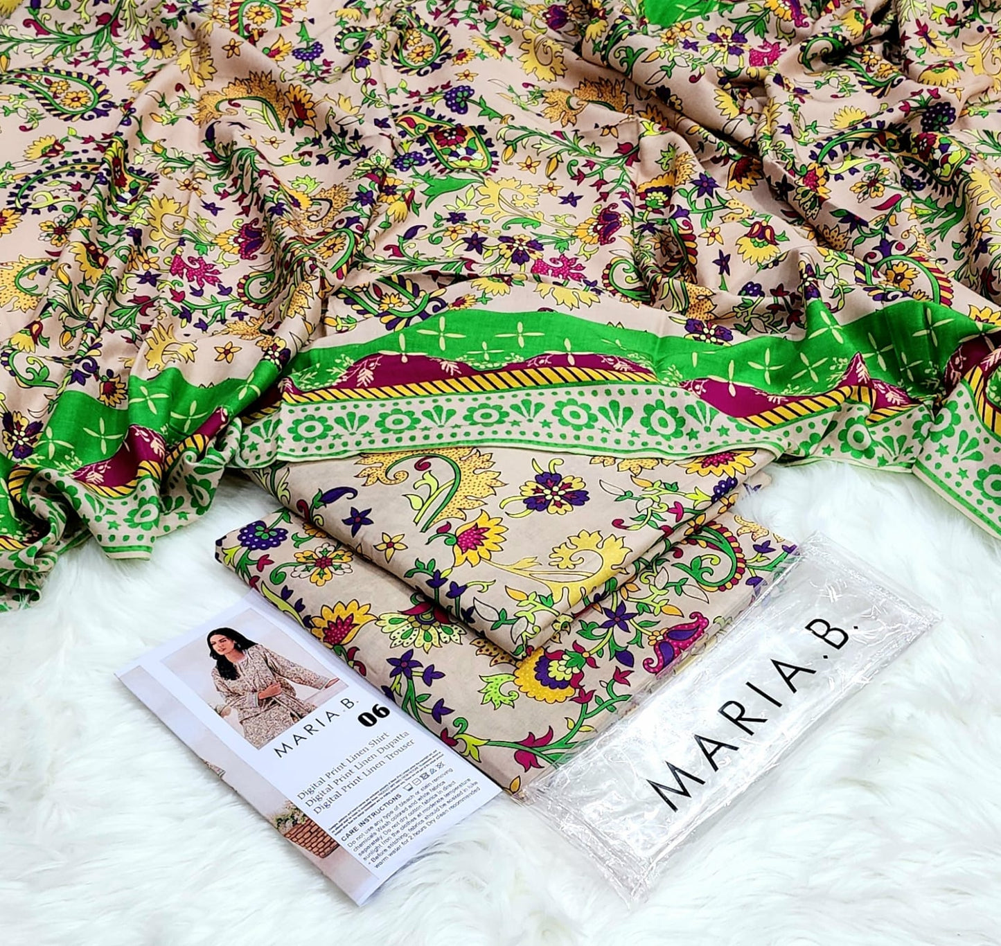 MARIA.B LINEN with LINEN Dupatta