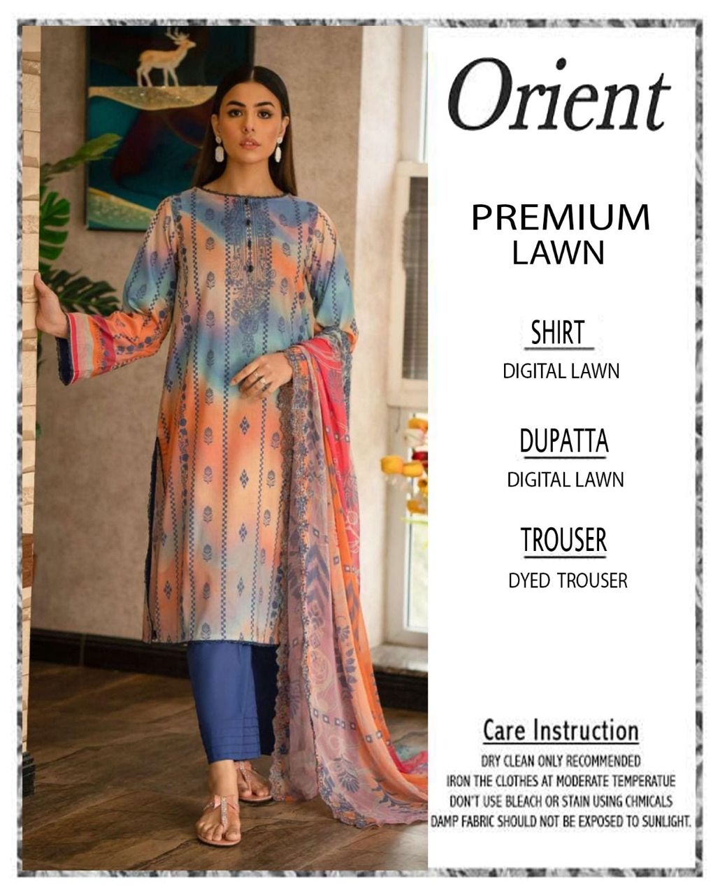 Orient 3-Piece Digital Printed Suit