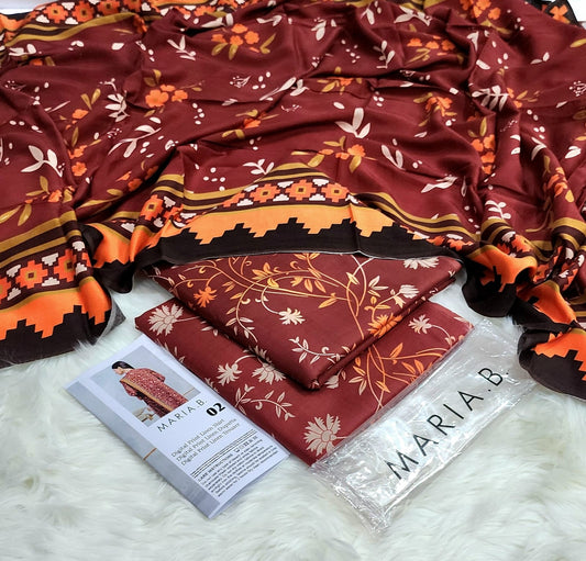 MARIA.B  LINEN with LINEN Dupatta