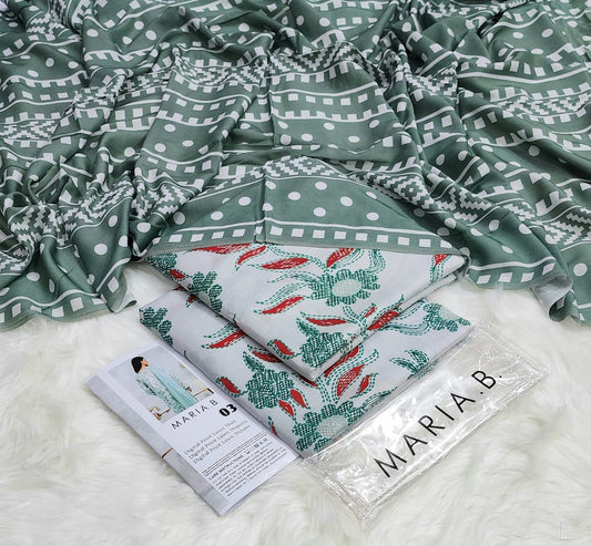 MARIA.B  LINEN with LINEN Dupatta