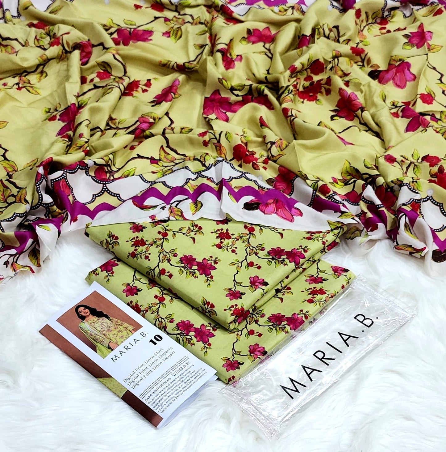 MARIA.B  LINEN with LINEN Dupatta