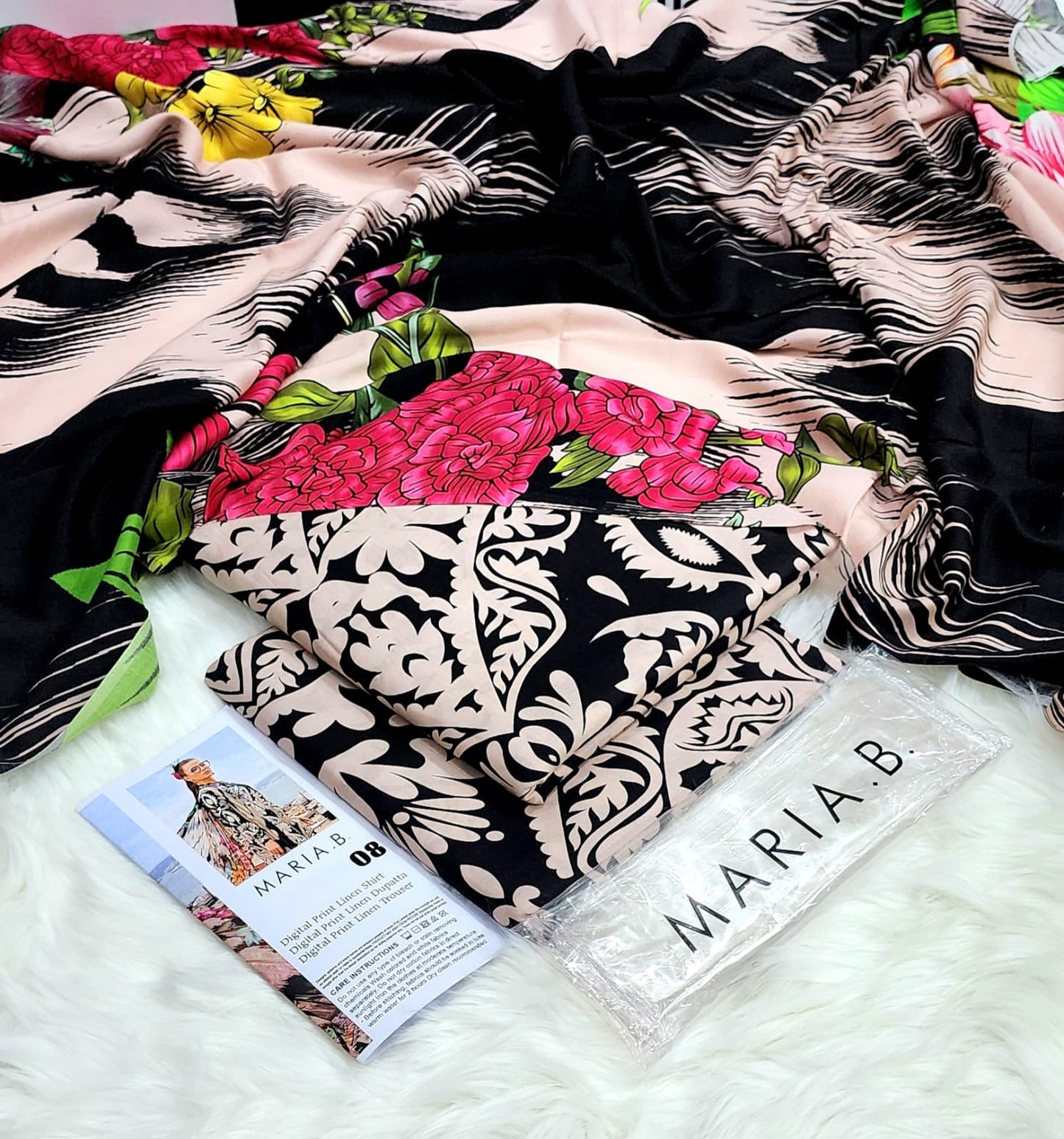 MARIA.B  LINEN with LINEN Dupatta